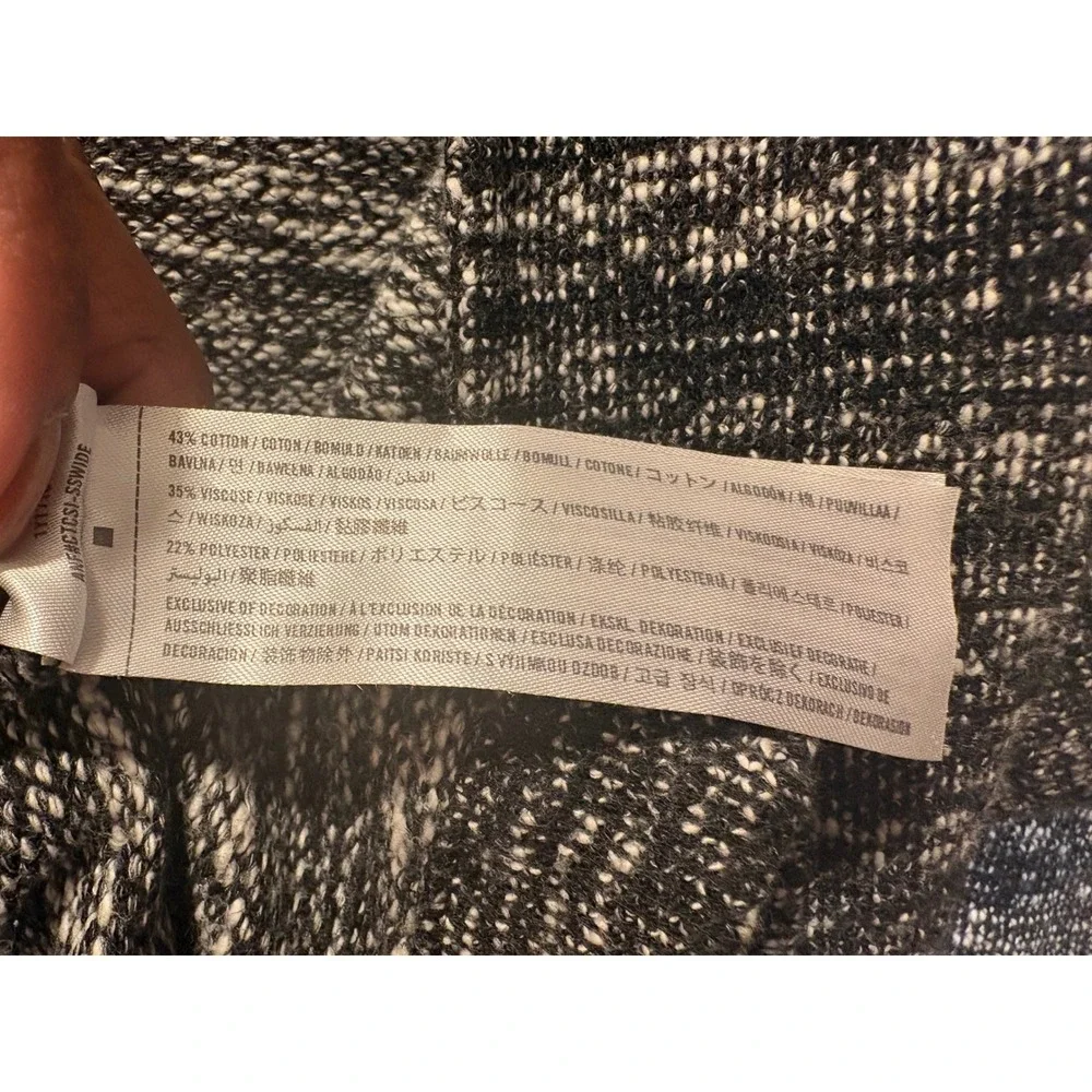 Abercrombie & Fitch Womens Black White Marled Knit Longline Cardigan Coat Size M - Picture 5 of 6